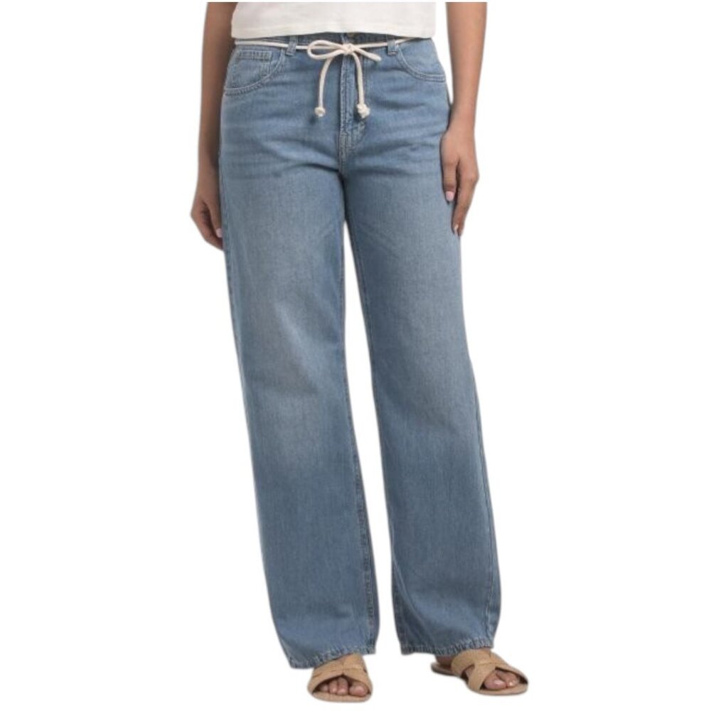 LUCKY BRAND High Rise Wide Leg Jeans With Cord Belt